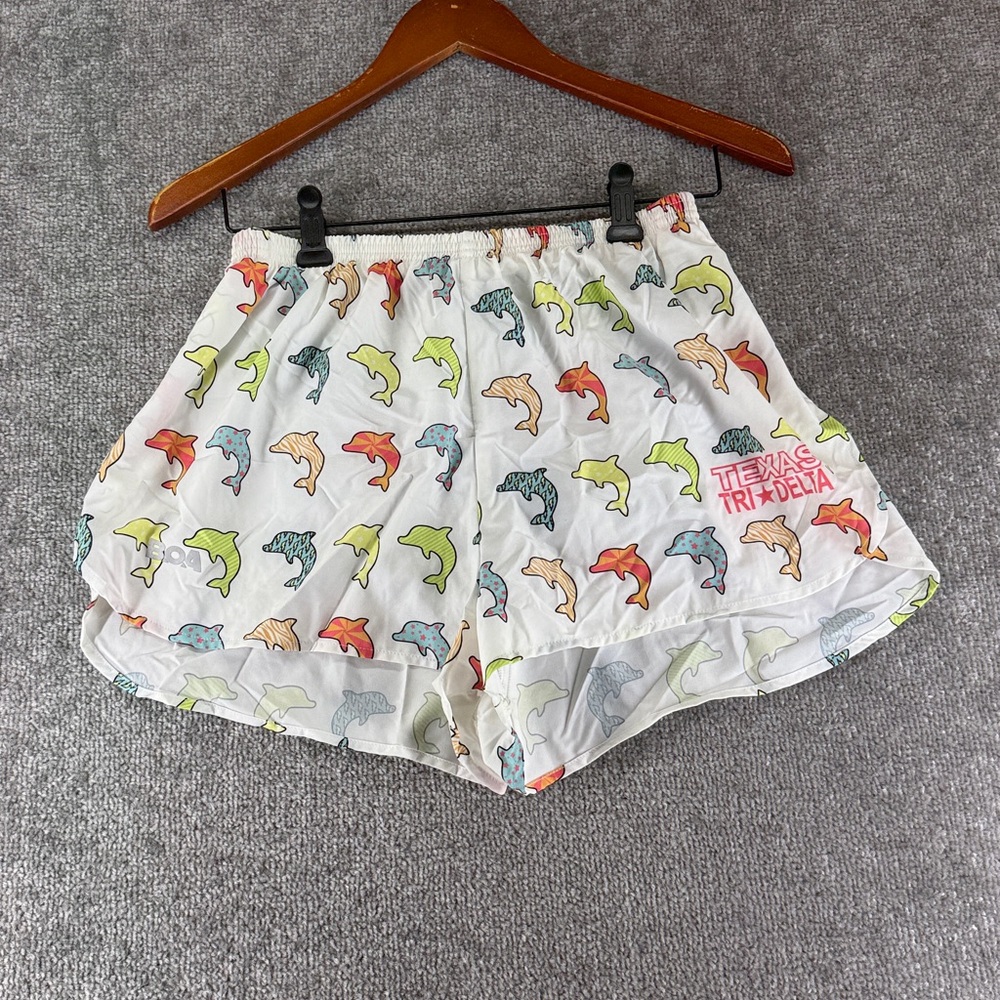 BOA Athletic Active Running Colorful Dolphin Shorts Texas Tri Delta Womens M